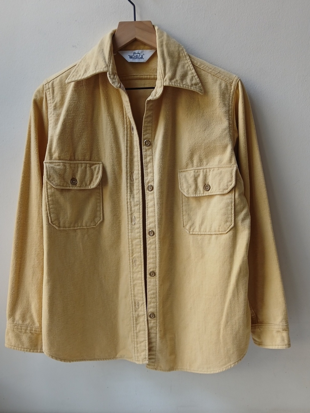 Vintage Woolrich Cotton Chamois Shirt Yellow Women's Small